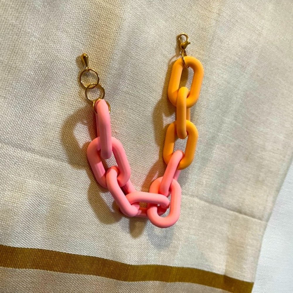 ❄️Pink and Orange Chunky Link Bracelet